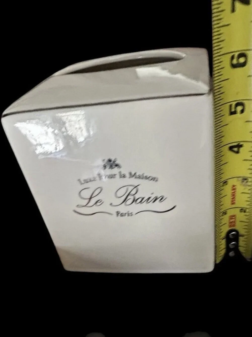 KASSATEX LUXE POUR LA MAISON LE BAIN PARIS FRANCE WHITE PLATINUM TISSUE HOLDER